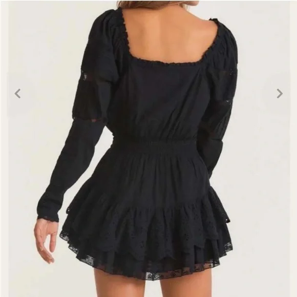 LoveShackFancy Sanaya Mini Dress black - Picture 3 of 11